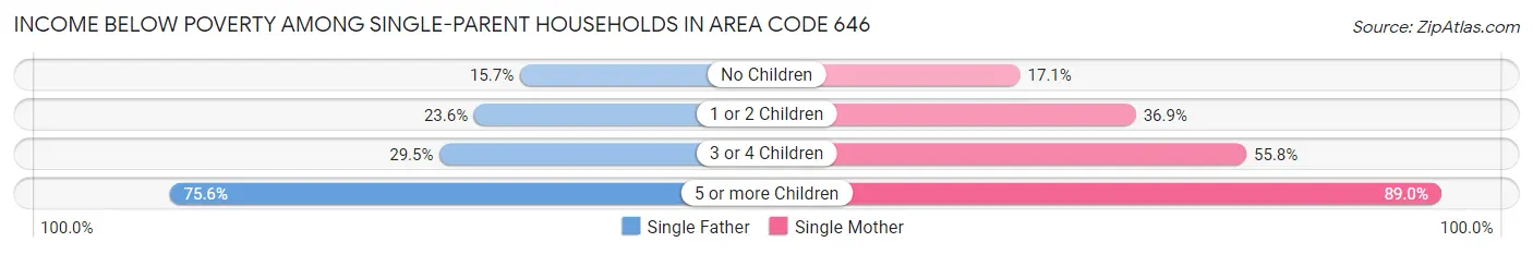 Income Below Poverty Among Single-Parent Households in Area Code 646