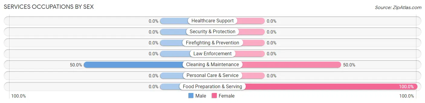 Services Occupations by Sex in Aleknagik