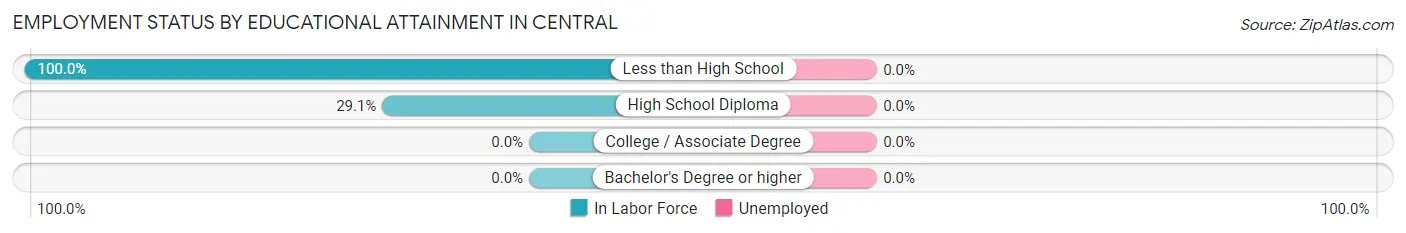 Employment Status by Educational Attainment in Central