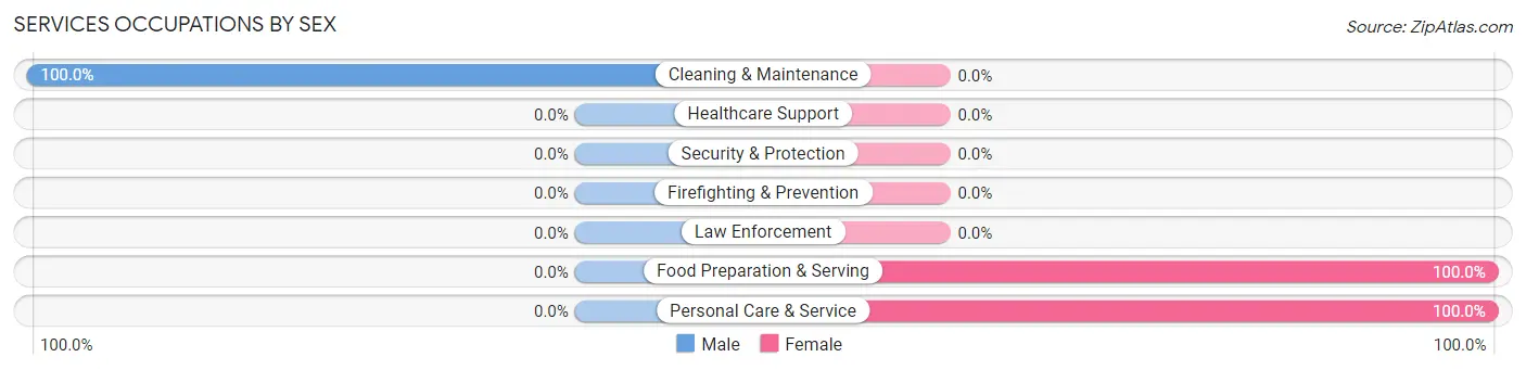 Services Occupations by Sex in Chuathbaluk