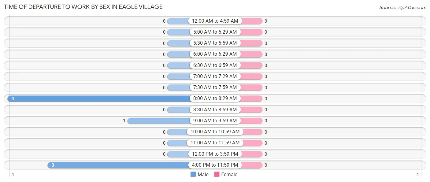 Time of Departure to Work by Sex in Eagle Village