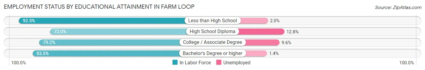 Employment Status by Educational Attainment in Farm Loop