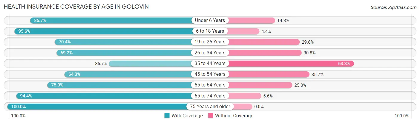 Health Insurance Coverage by Age in Golovin