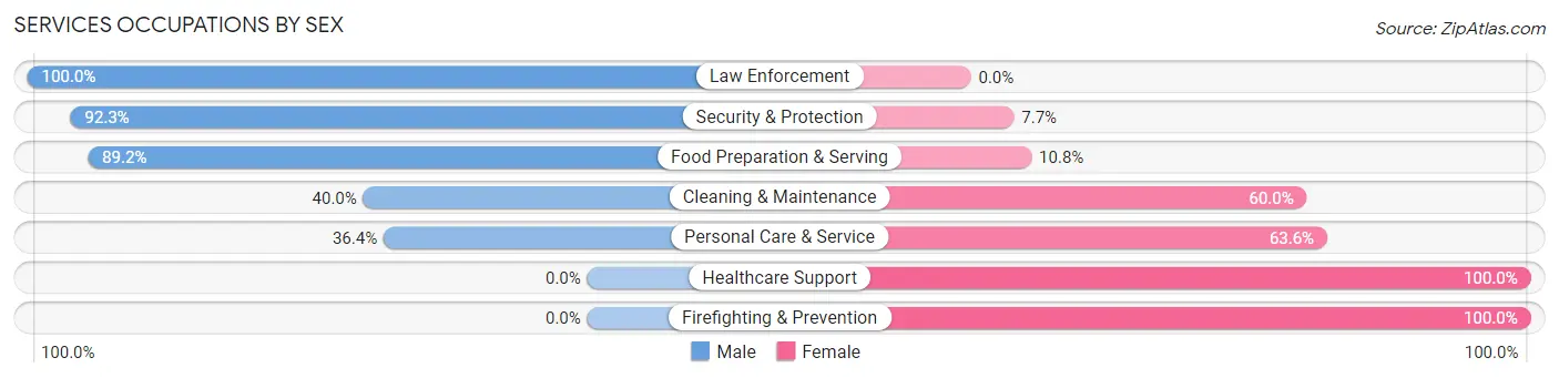 Services Occupations by Sex in Healy