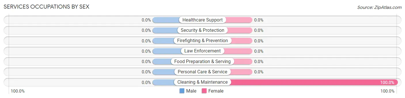 Services Occupations by Sex in Hughes
