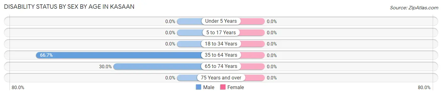 Disability Status by Sex by Age in Kasaan