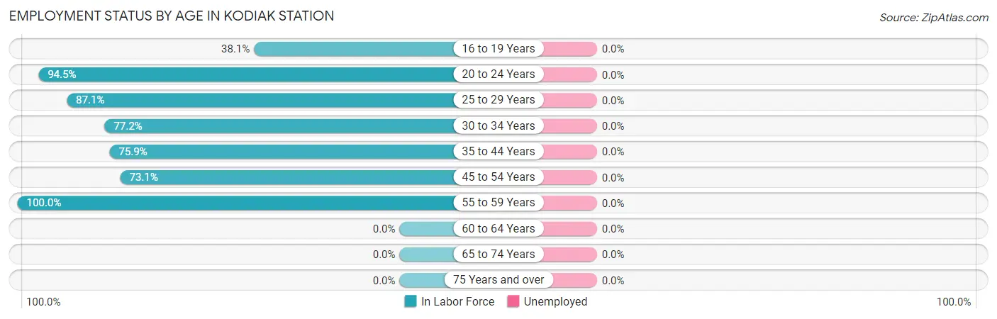 Employment Status by Age in Kodiak Station