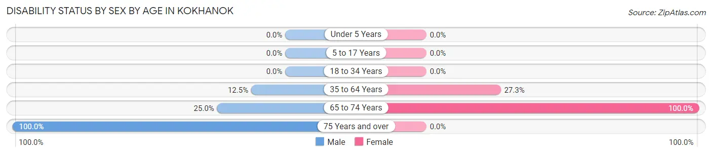 Disability Status by Sex by Age in Kokhanok