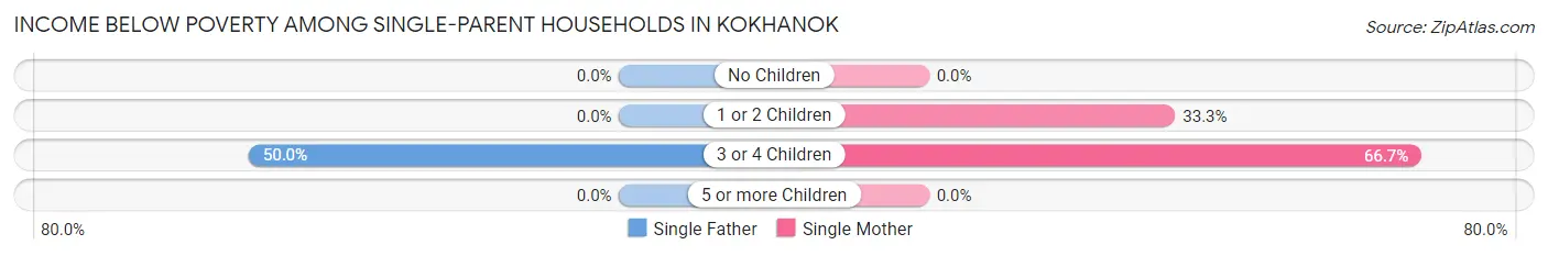 Income Below Poverty Among Single-Parent Households in Kokhanok