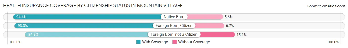 Health Insurance Coverage by Citizenship Status in Mountain Village