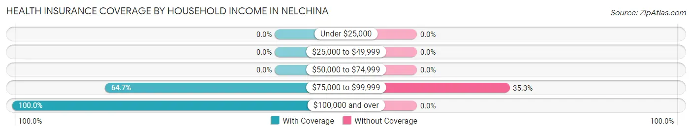Health Insurance Coverage by Household Income in Nelchina