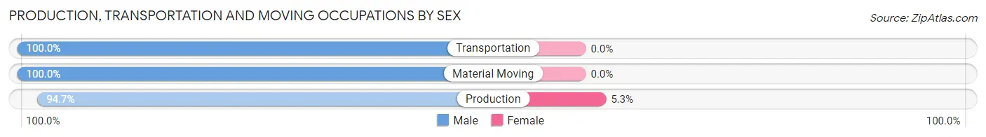 Production, Transportation and Moving Occupations by Sex in Nikiski