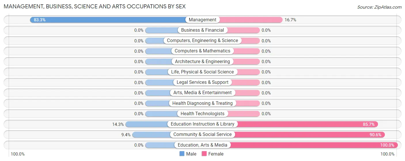 Management, Business, Science and Arts Occupations by Sex in Nunapitchuk