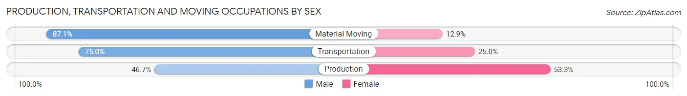 Production, Transportation and Moving Occupations by Sex in Nunapitchuk