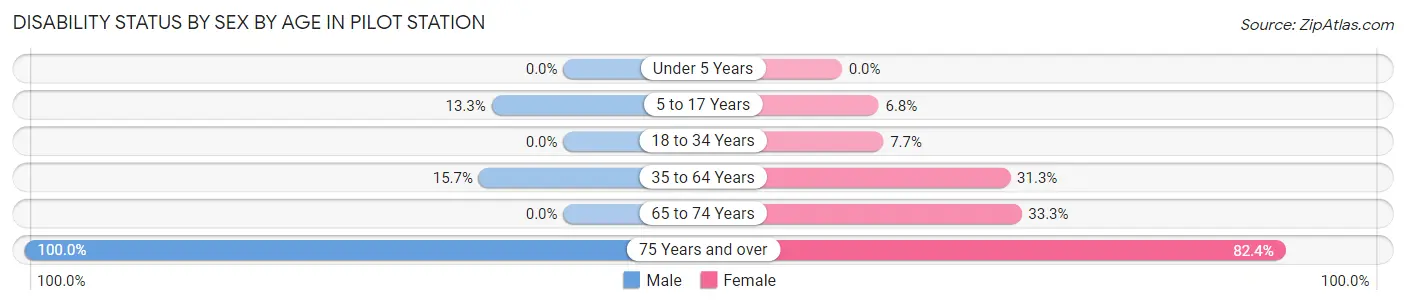 Disability Status by Sex by Age in Pilot Station