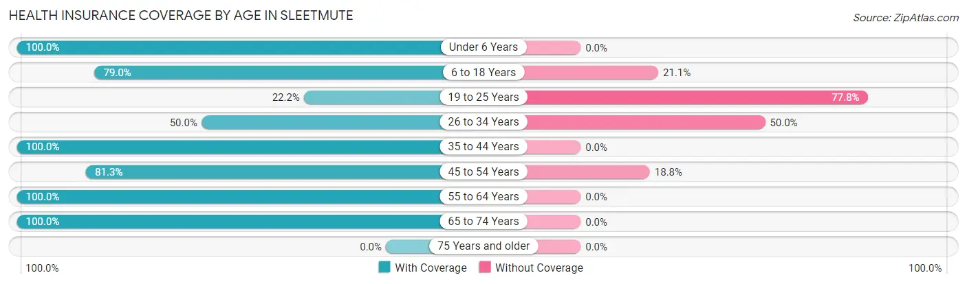 Health Insurance Coverage by Age in Sleetmute