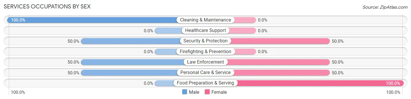 Services Occupations by Sex in St Michael