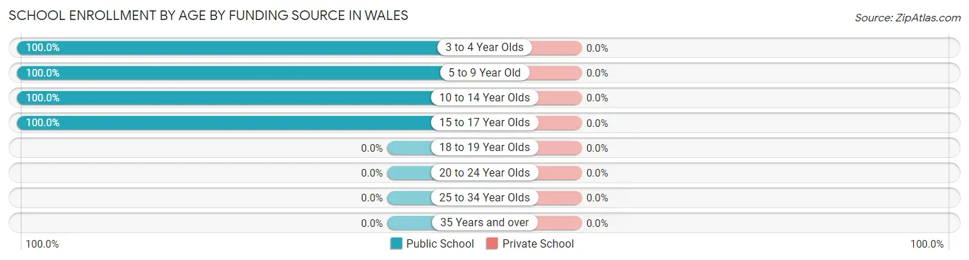 School Enrollment by Age by Funding Source in Wales
