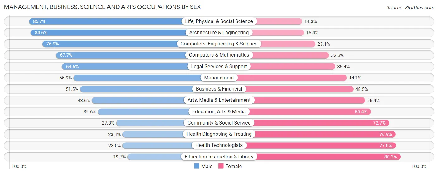 Management, Business, Science and Arts Occupations by Sex in Arab
