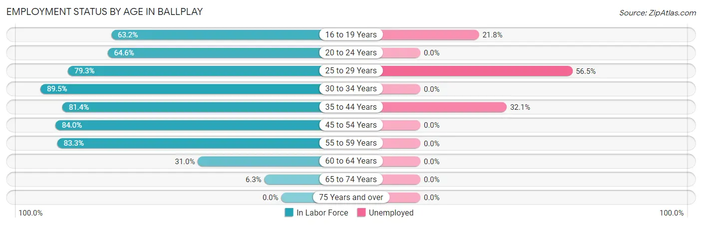 Employment Status by Age in Ballplay