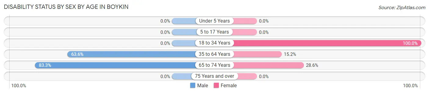 Disability Status by Sex by Age in Boykin