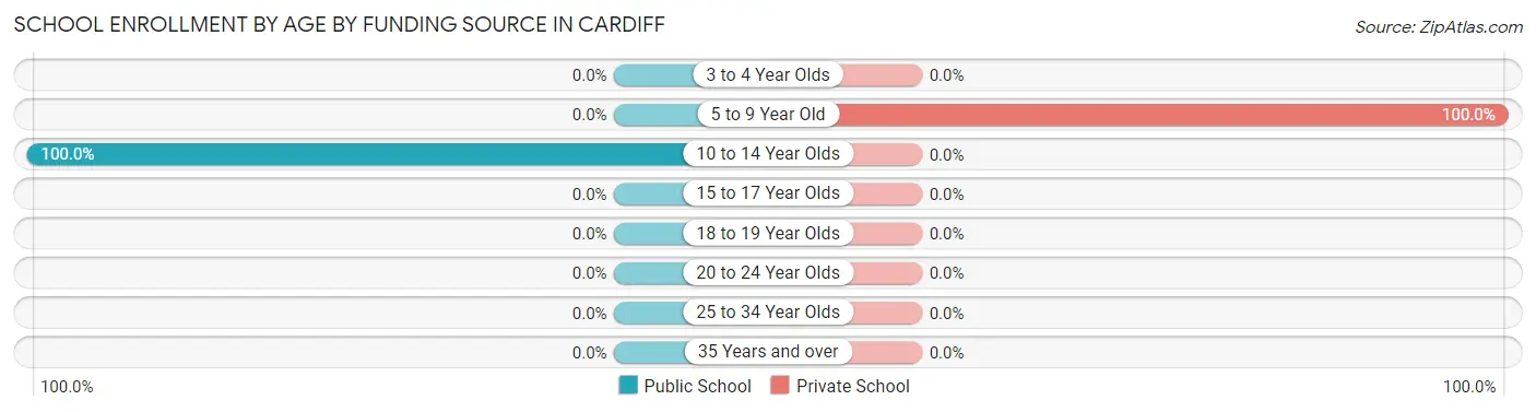 School Enrollment by Age by Funding Source in Cardiff