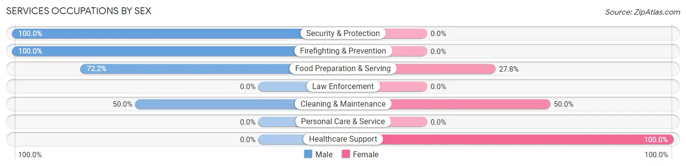 Services Occupations by Sex in Choccolocco