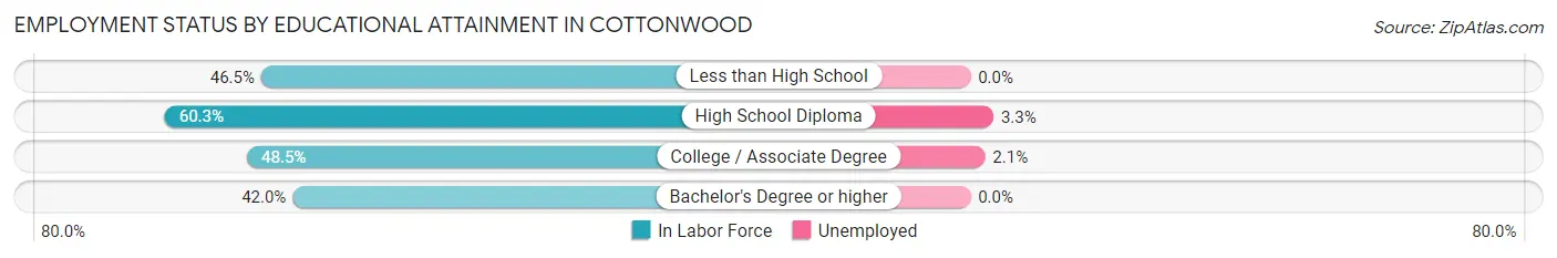 Employment Status by Educational Attainment in Cottonwood