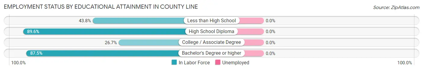 Employment Status by Educational Attainment in County Line