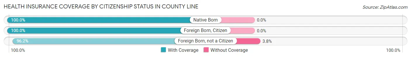 Health Insurance Coverage by Citizenship Status in County Line
