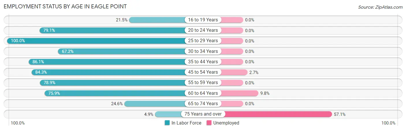Employment Status by Age in Eagle Point
