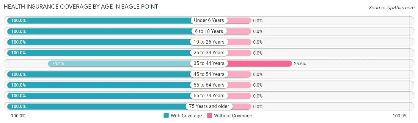 Health Insurance Coverage by Age in Eagle Point