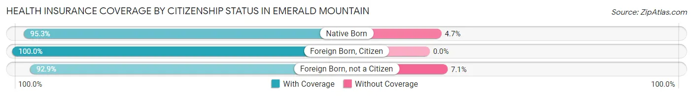 Health Insurance Coverage by Citizenship Status in Emerald Mountain
