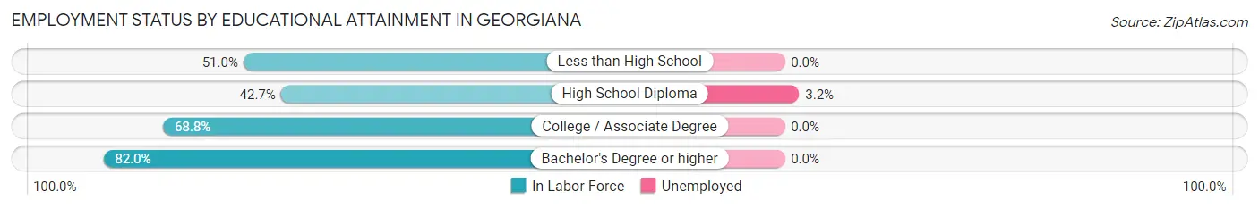 Employment Status by Educational Attainment in Georgiana