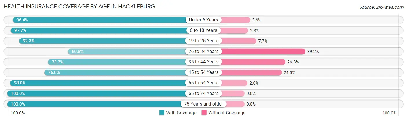 Health Insurance Coverage by Age in Hackleburg