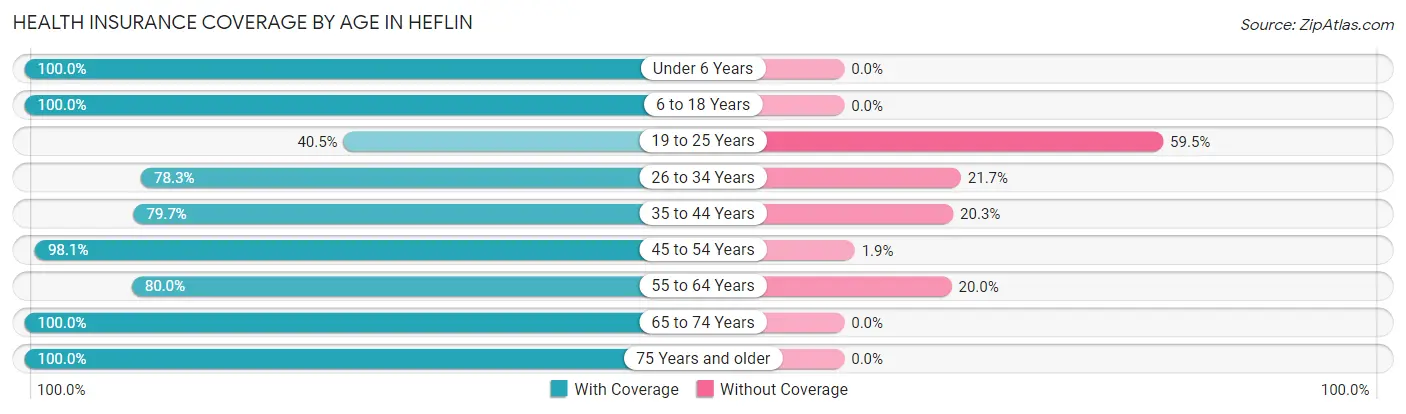 Health Insurance Coverage by Age in Heflin