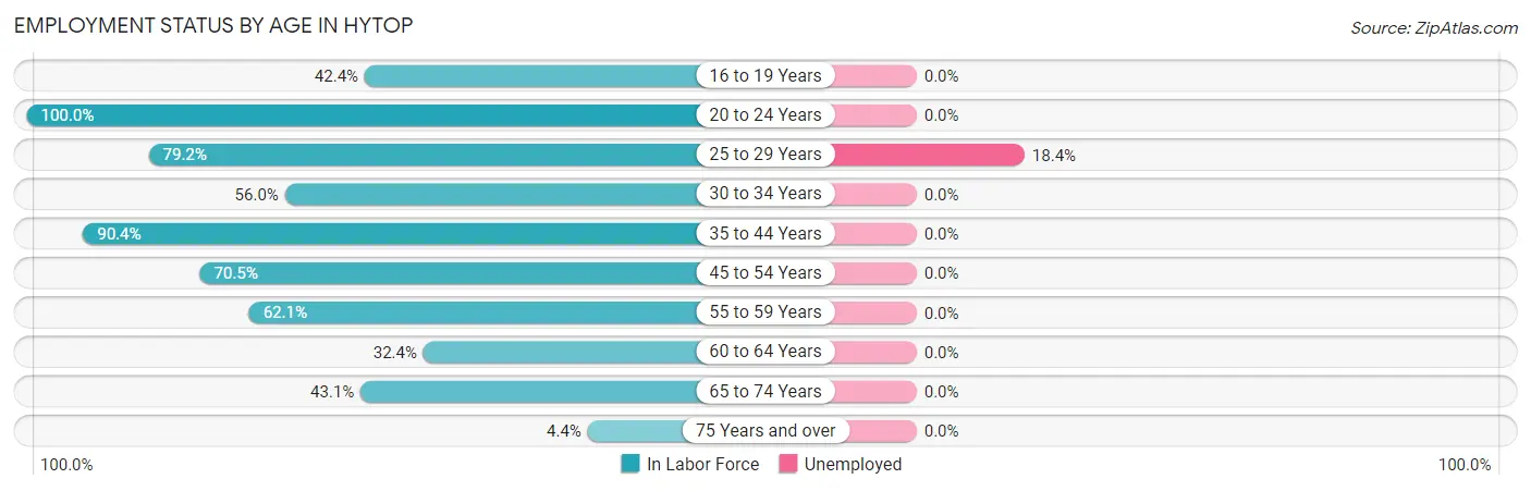 Employment Status by Age in Hytop