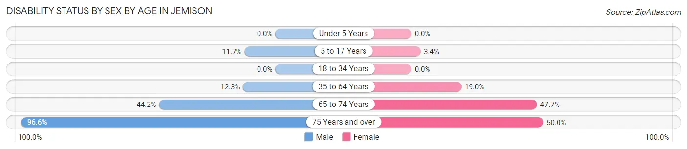 Disability Status by Sex by Age in Jemison