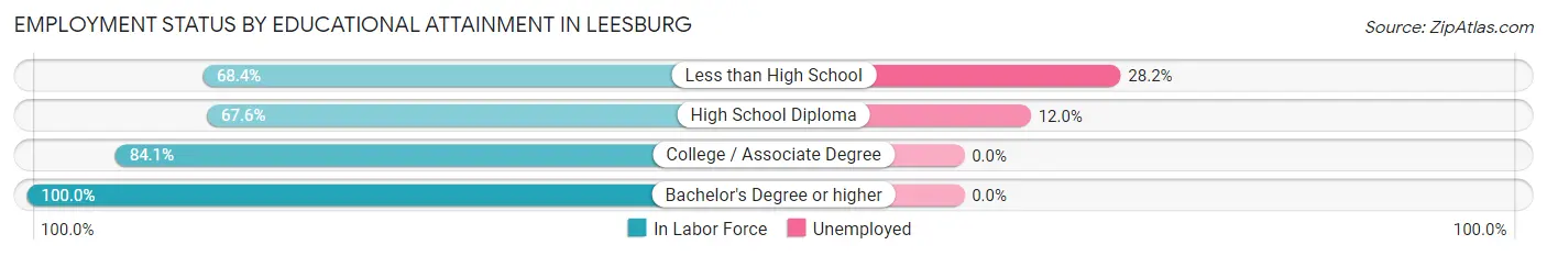 Employment Status by Educational Attainment in Leesburg