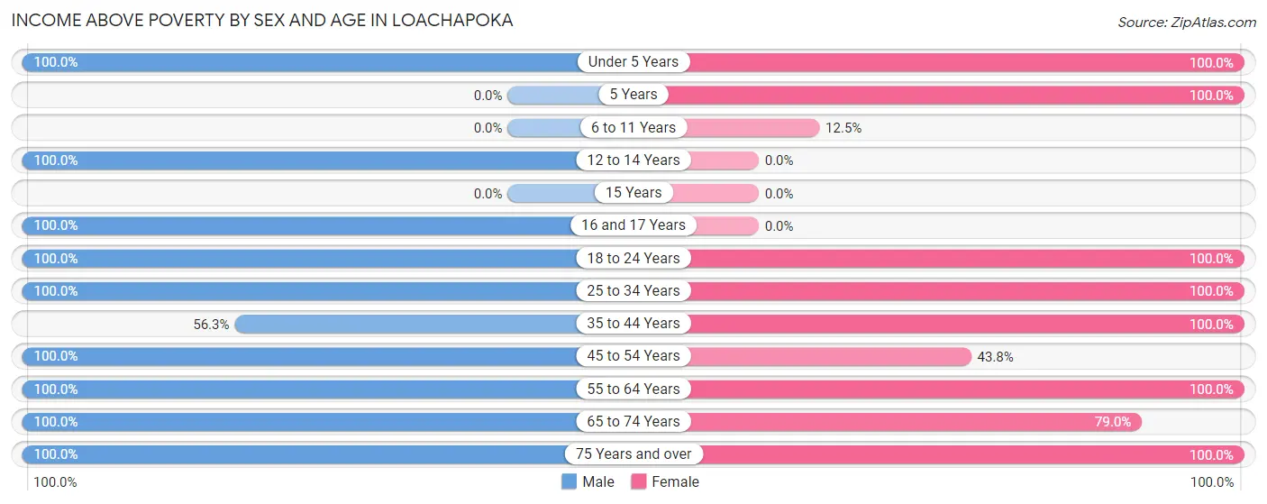 Income Above Poverty by Sex and Age in Loachapoka