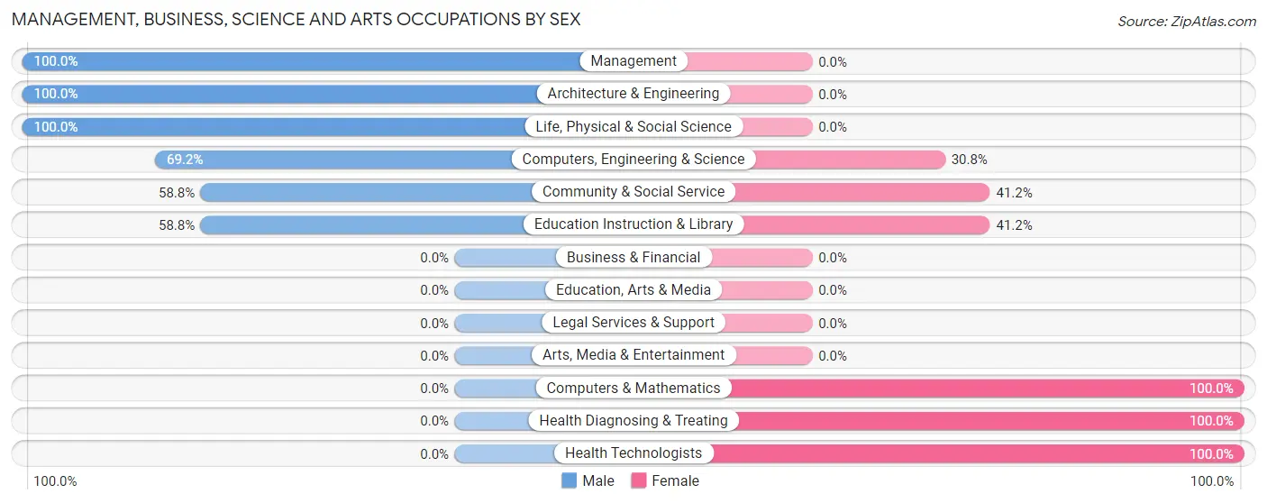 Management, Business, Science and Arts Occupations by Sex in Loachapoka