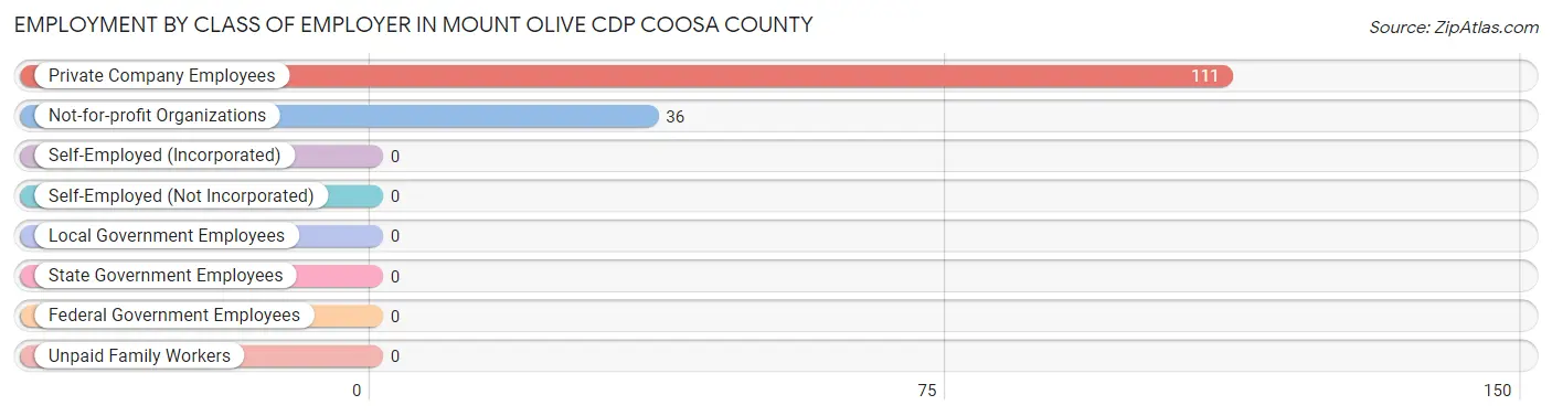 Employment by Class of Employer in Mount Olive CDP Coosa County