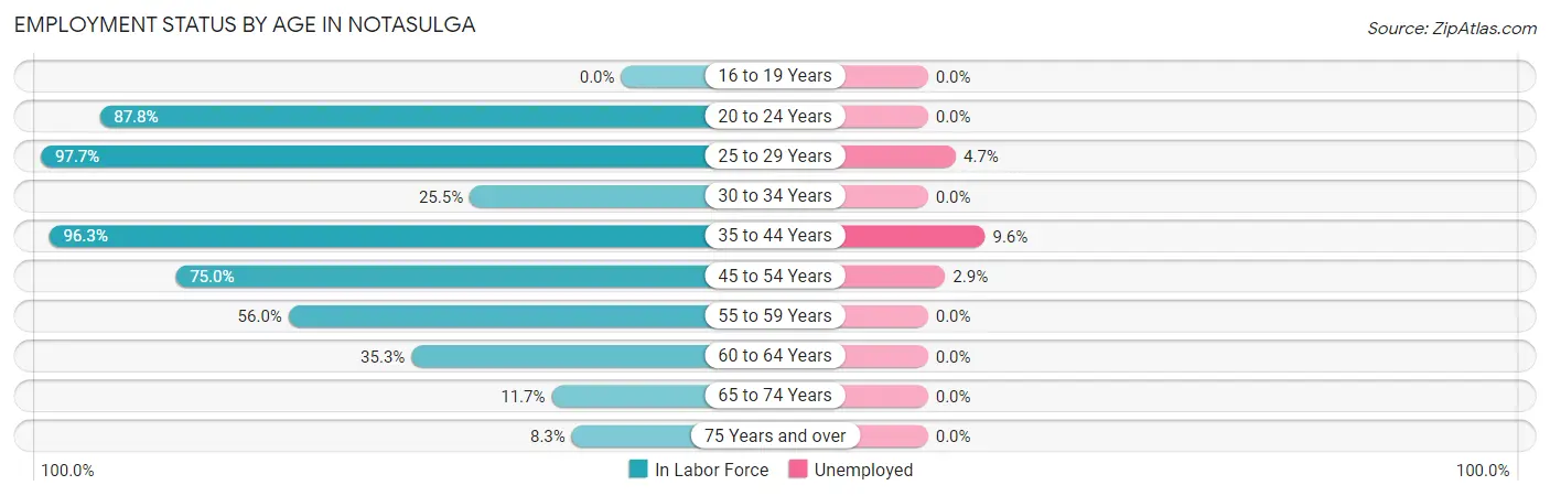 Employment Status by Age in Notasulga