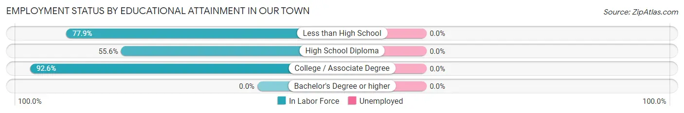 Employment Status by Educational Attainment in Our Town