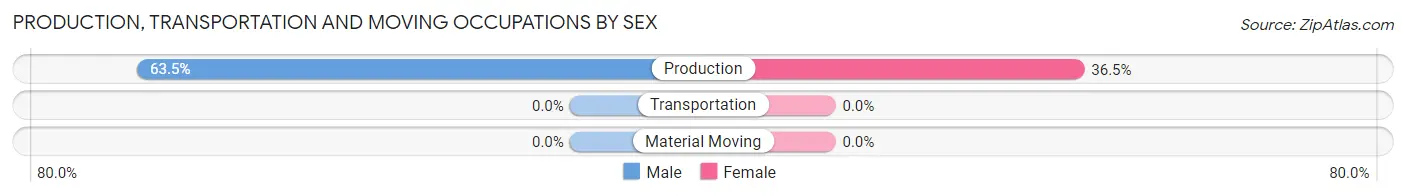 Production, Transportation and Moving Occupations by Sex in Our Town