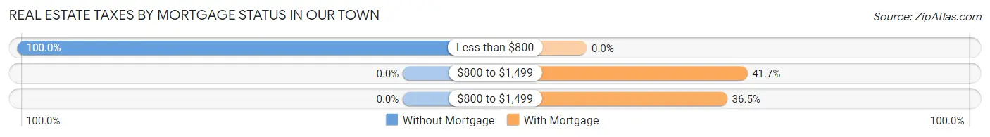 Real Estate Taxes by Mortgage Status in Our Town