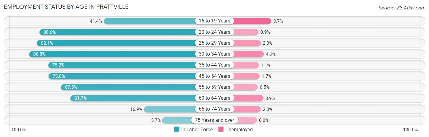 Employment Status by Age in Prattville