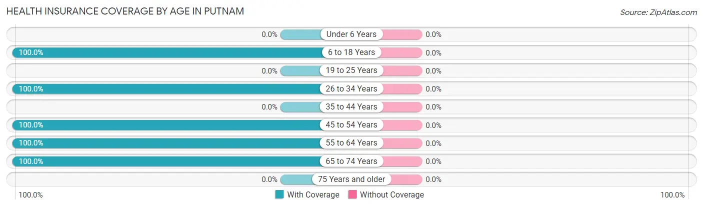 Health Insurance Coverage by Age in Putnam