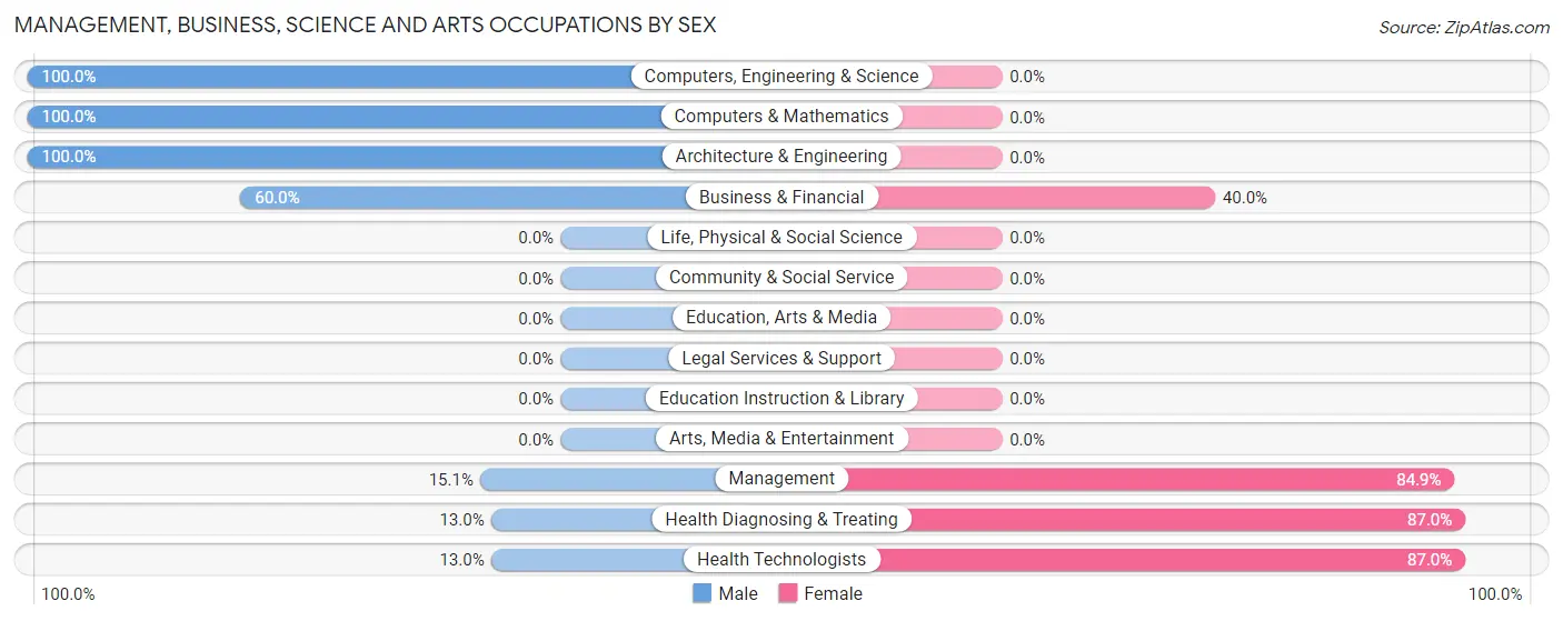 Management, Business, Science and Arts Occupations by Sex in Remlap