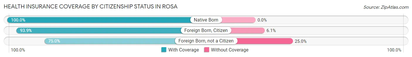 Health Insurance Coverage by Citizenship Status in Rosa